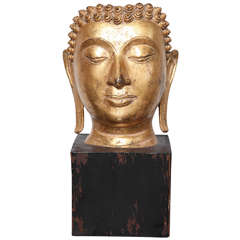 Mid-Century Goldleaf Buddha Head