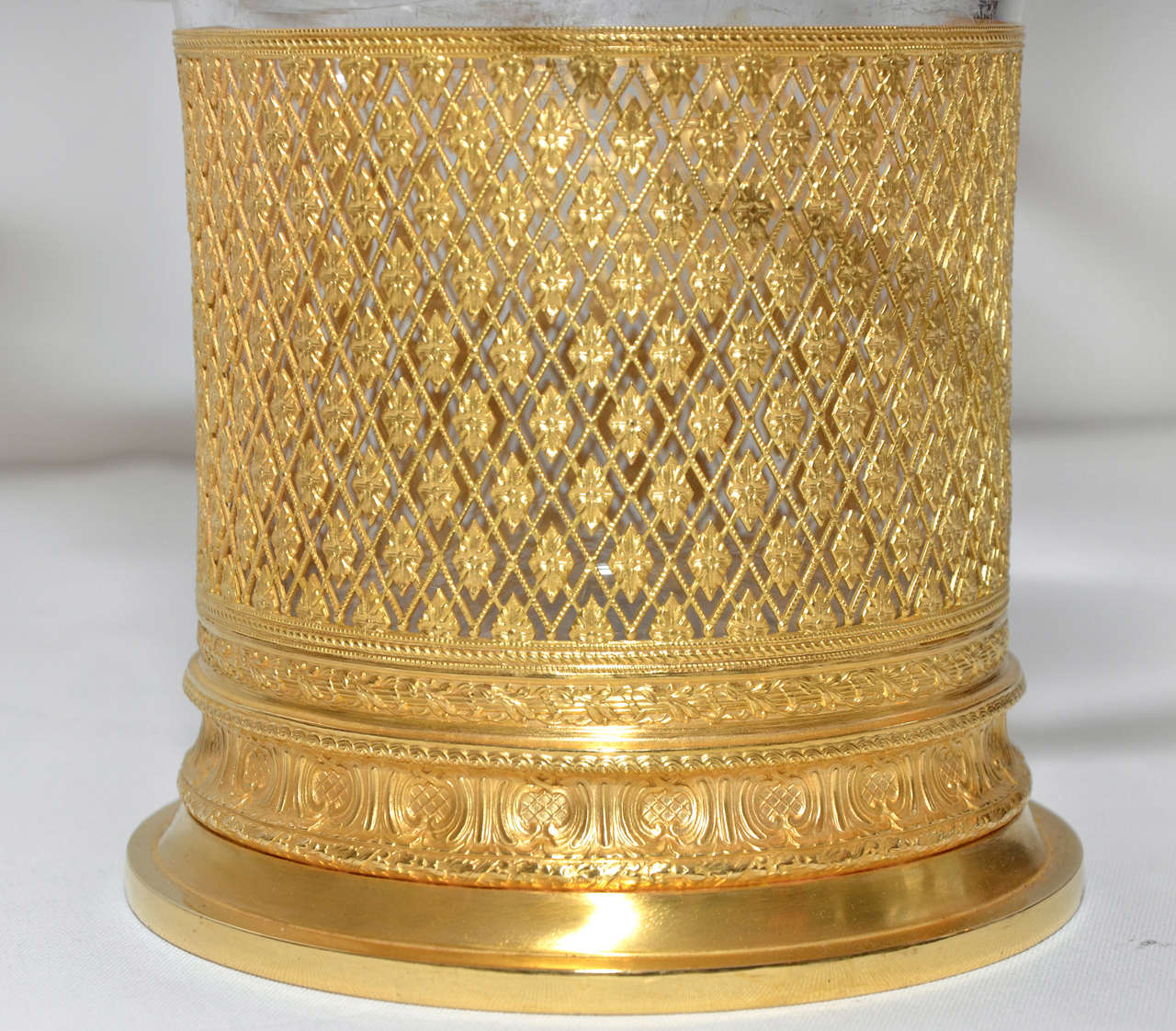 Magnificent Crystal and Bronze Basket For Sale 1