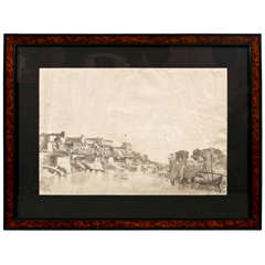 Late 18th Early-19th Century French Drawing View of Rome 8