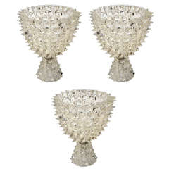 Three 1970s Murano Glass Lamps by Barovier