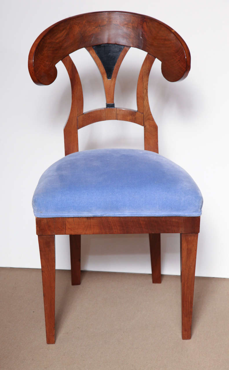 German Early 19th Century Biedermeier, Walnut Side Chair For Sale