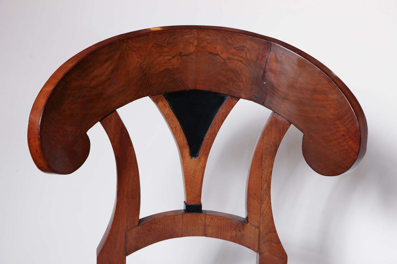 Early 19th Century Biedermeier, Walnut Side Chair For Sale 1