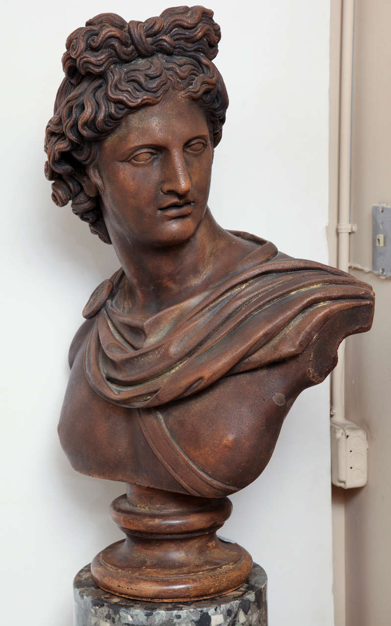 A Heroic Plaster Bust of Apollo