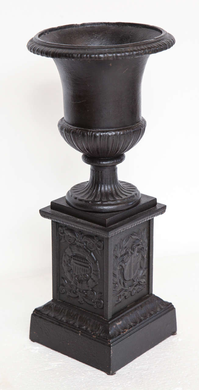 Pair of 19th Century Iron Neo-Classical Urns For Sale 6