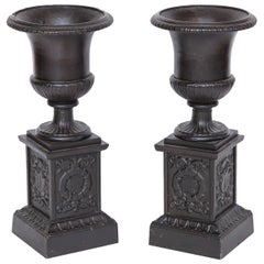 Pair of 19th Century Iron Neo-Classical Urns