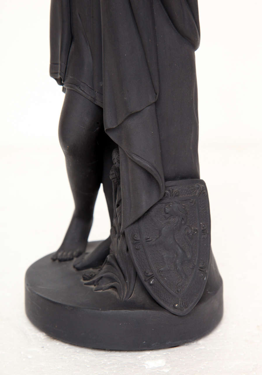 19th Century Wedgwood Black Basalt Figure of Scotland For Sale 1