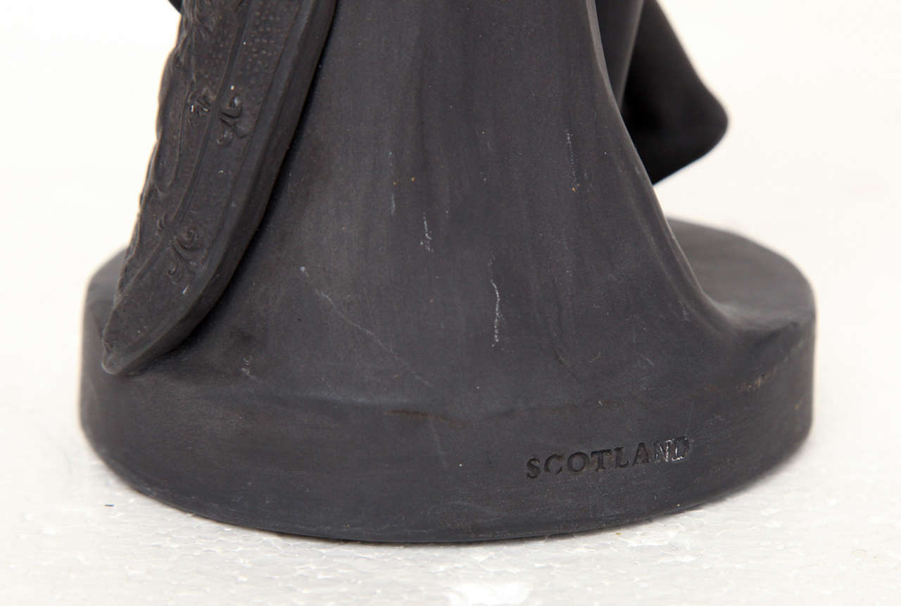 19th Century Wedgwood Black Basalt Figure of Scotland For Sale 3