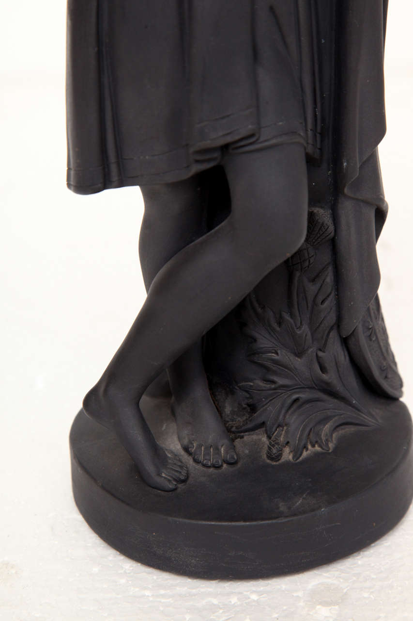 19th Century Wedgwood Black Basalt Figure of Scotland For Sale 5