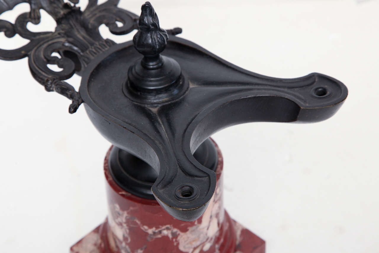 19th Century Iron Lamp In the Pompeian Taste For Sale 2