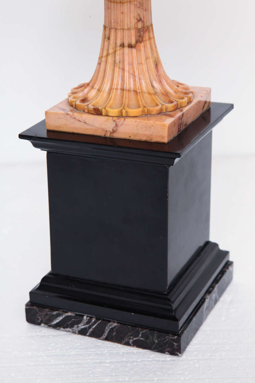 A Superb Sienna Marble 19th Century Tazza on a Marble Plinth In Good Condition In New York, NY