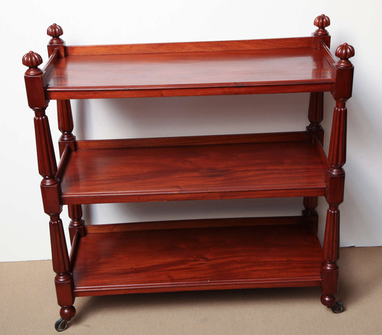 19th Century English, Mahogany Three Tier Dinner Wagon-Trolley