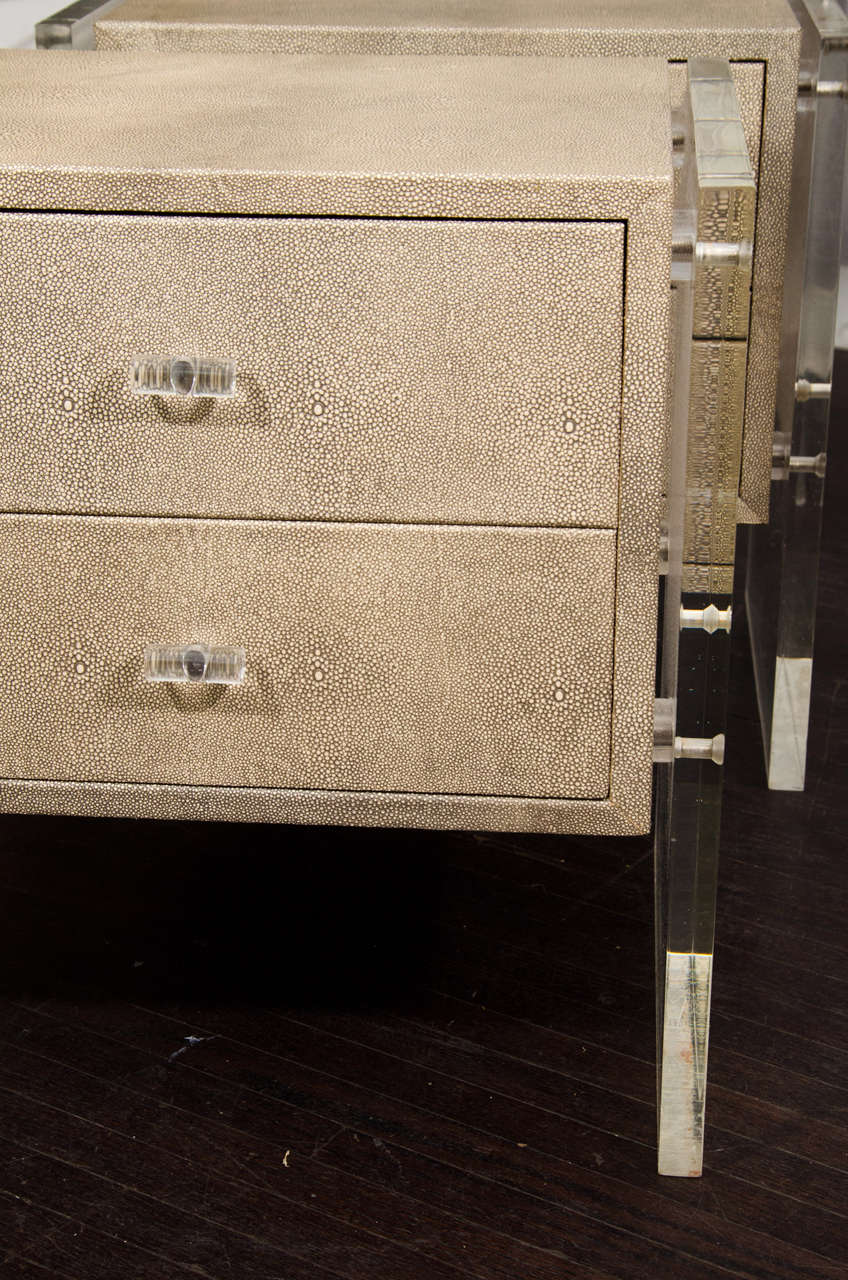 faux shagreen end table