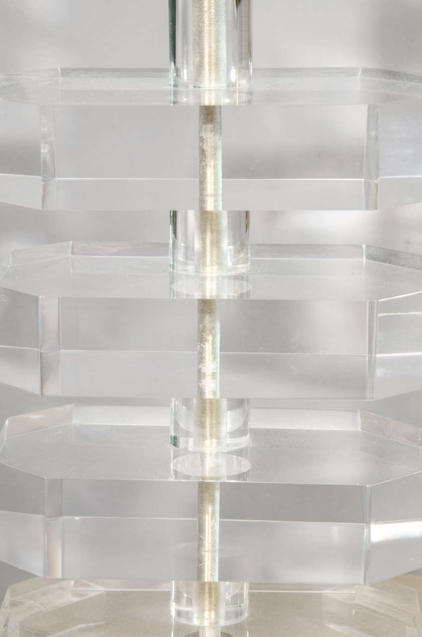 Pair of 1970s Lucite Lamps In Good Condition In New York, NY
