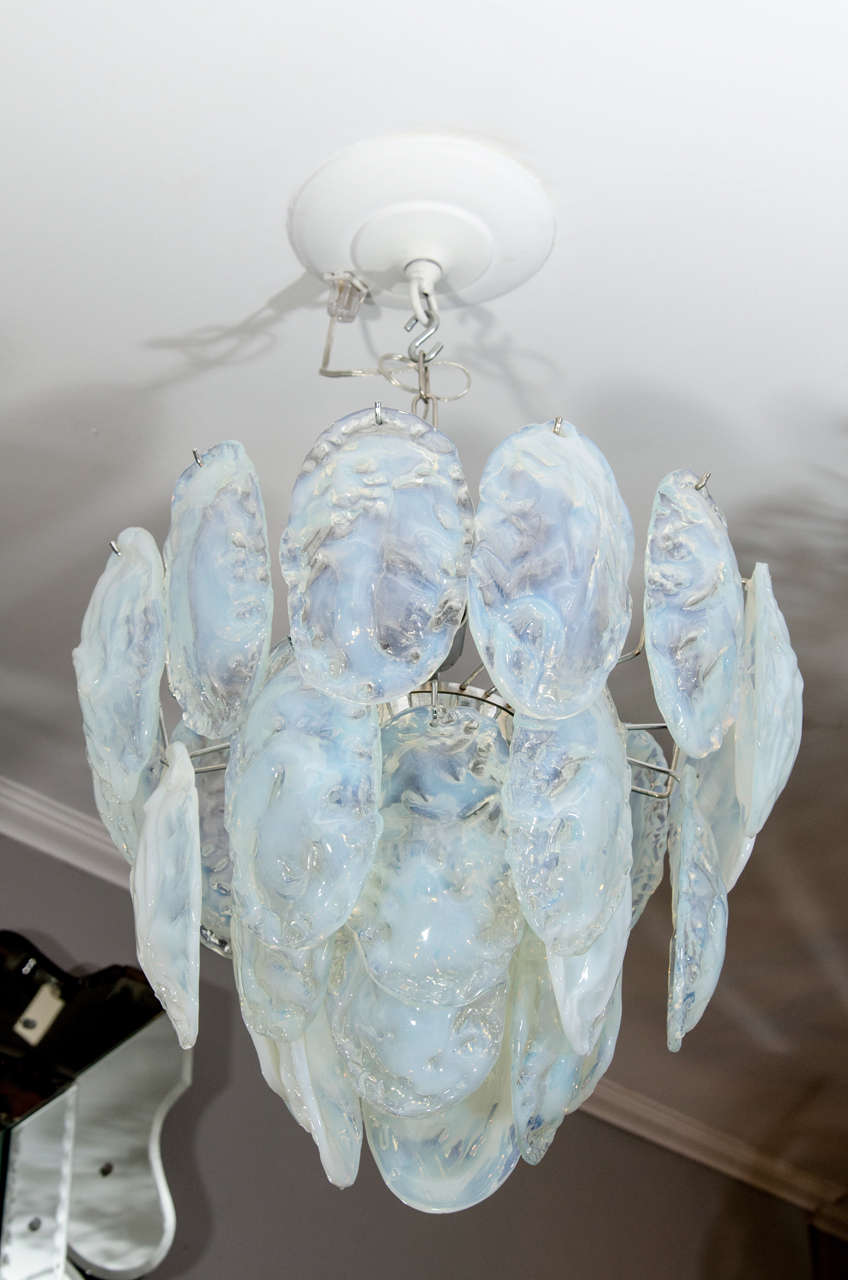 1970s opaline shell chandelier.