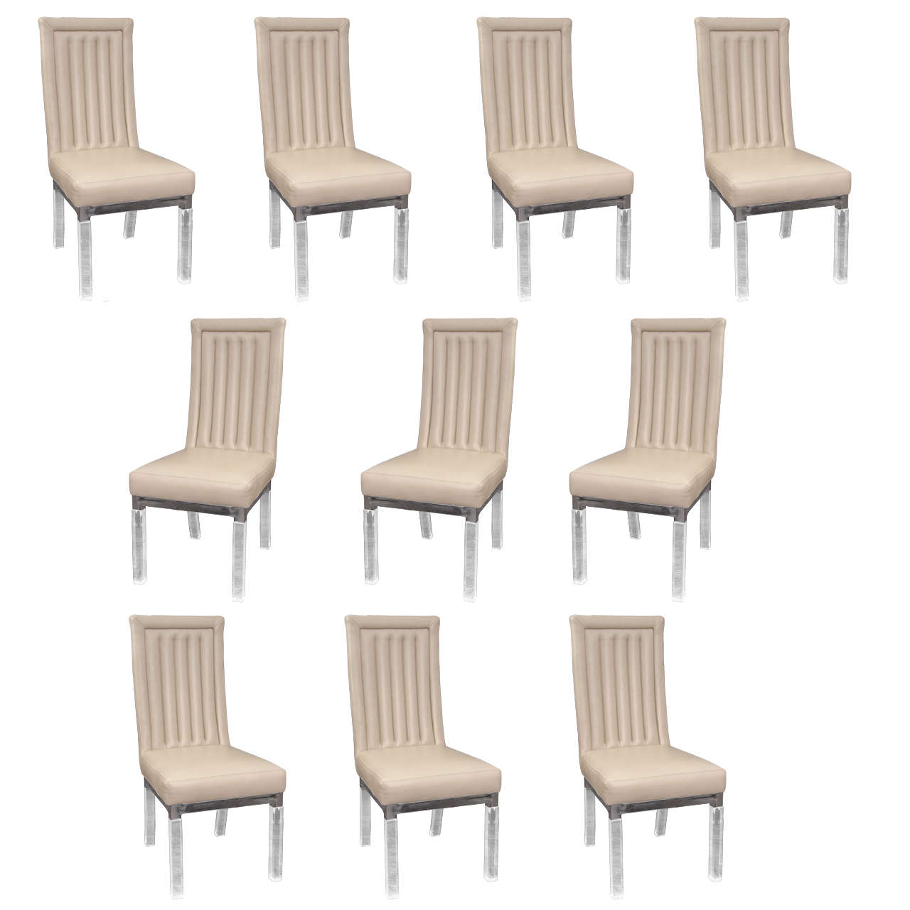 Set of 10 Channel Back Charles Hollis Jones Dining Chairs