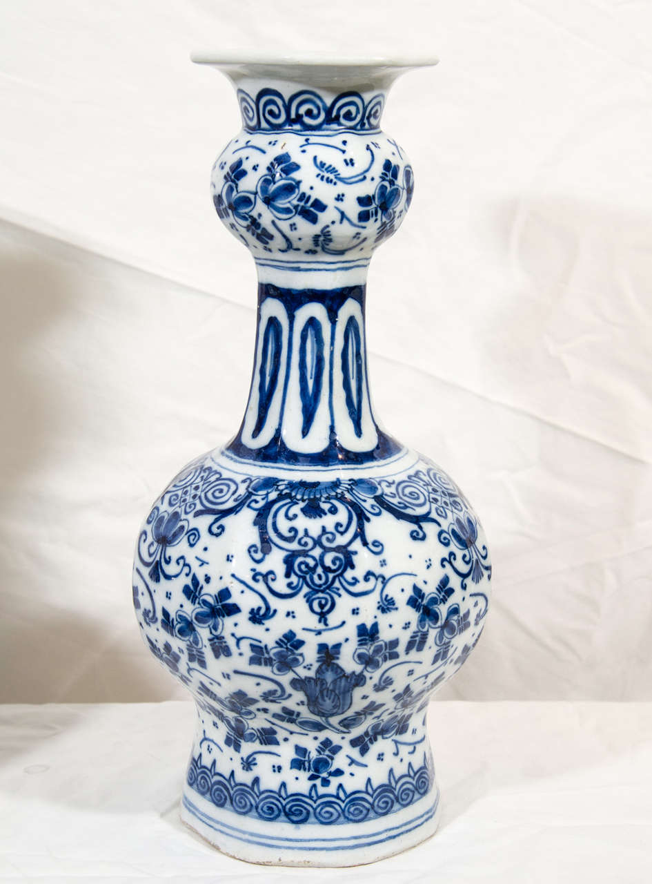 Rococo A Pair of Blue and White Delft Vases