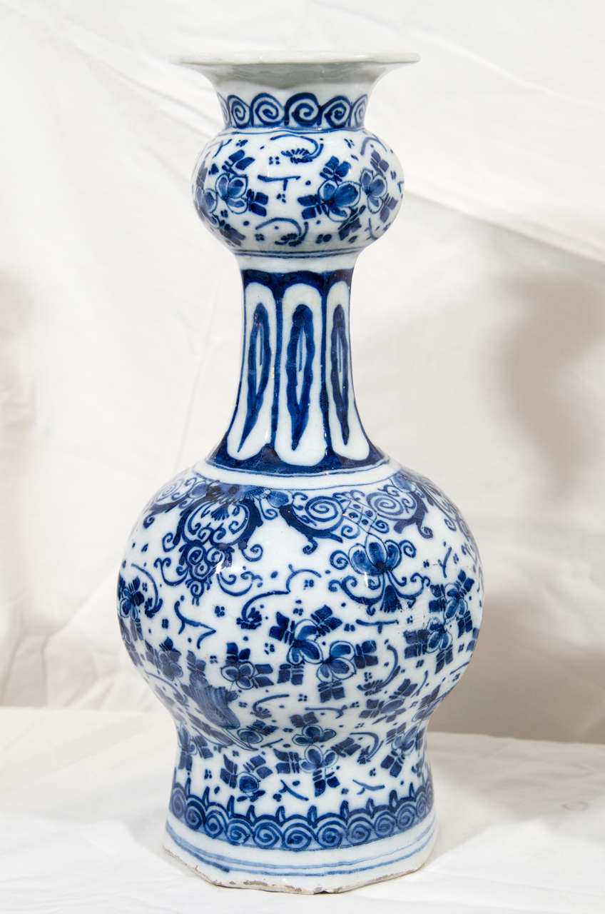 Dutch A Pair of Blue and White Delft Vases