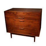 Jens Risom walnut dresser with brass pulls