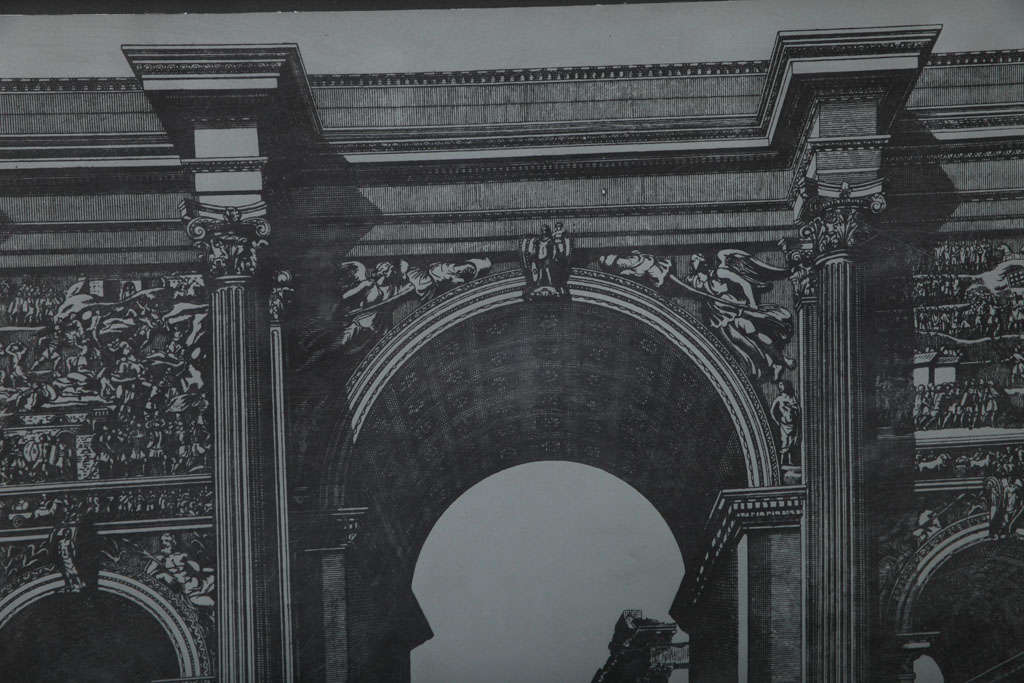 Italian Original Fornasetti Zinc Lithograph Plate of Arco Romano