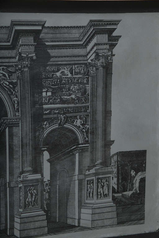 Original Fornasetti Zinc Lithograph Plate of Arco Romano In Excellent Condition In Palm Beach, FL