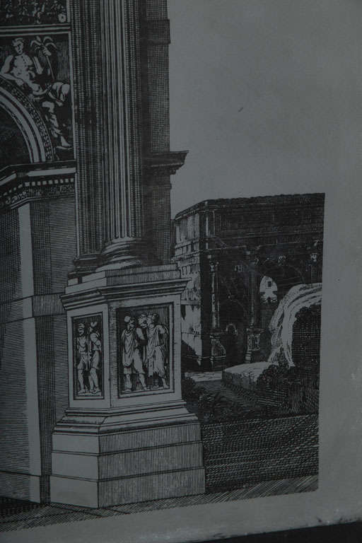 Original Fornasetti Zinc Lithograph Plate of Arco Romano 1