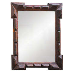 French Tramp Art Mirror, Circa 1880
