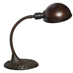 Antique Desk Lamp in Patinated Brass by Aladdin Co. 1