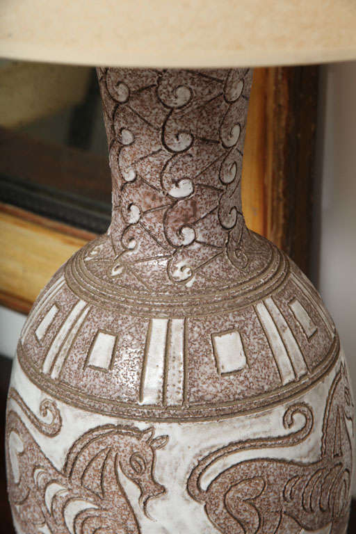 Pair of Italian Ceramic Lamps For Sale 1