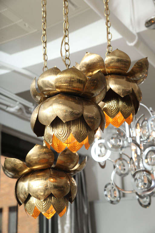 brass lotus chandelier