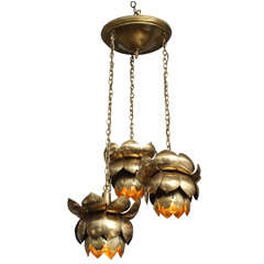 Brass Lotus Blossom Chandelier