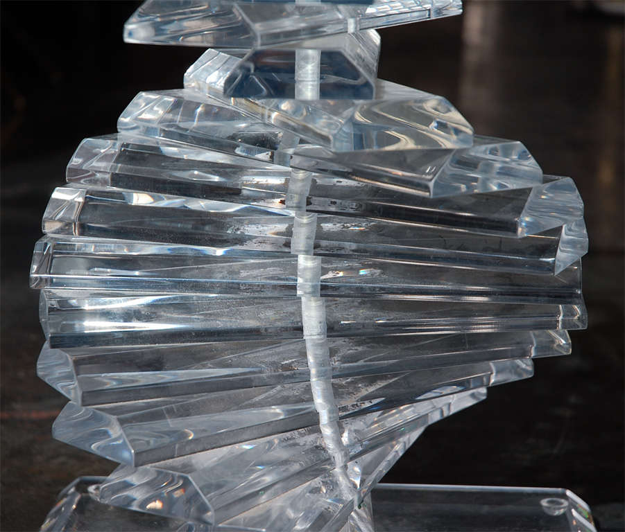 Swirling Lucite and Glass Coffee Table 2