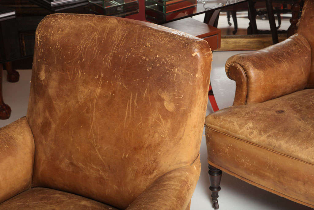 Pair of French Leather Chairs 7
