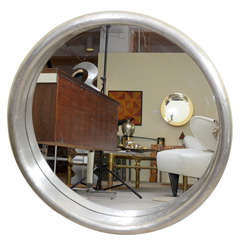 Round Mirror with original silver leafing ca. 1960's