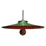 Antique Enameled Metal Disc Fixture