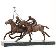 Bronze Polo Player Sculpture