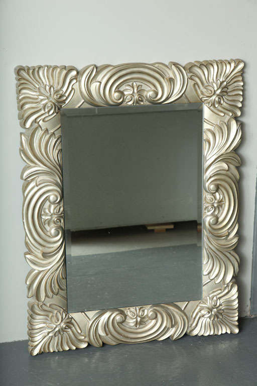 Italian Silver Gilded Mirror