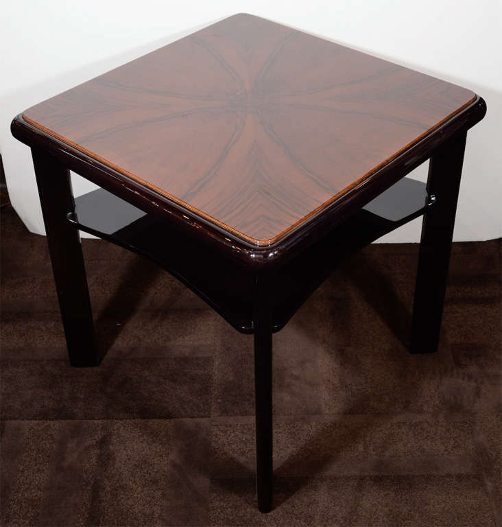 Streamlined American Art Deco Square Top Two-Tier Occasional Table 2