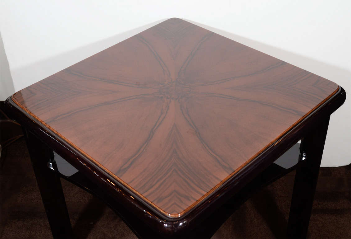 Streamlined American Art Deco Square Top Two-Tier Occasional Table 3