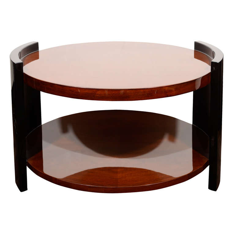 1930's Art Deco Two Tier Round Occasional or Cocktail Table