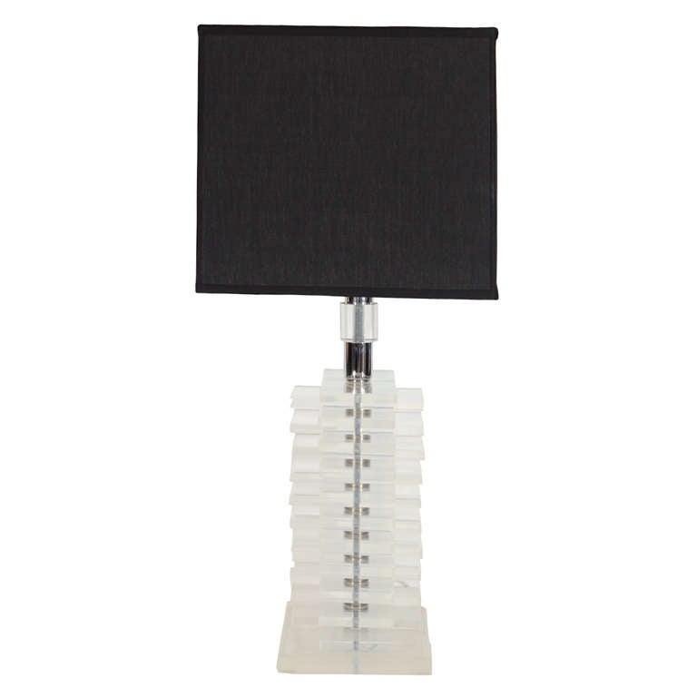 Stapelbare Lucite-Lampe, modernistische Moderne