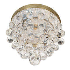 1940's Hollywood Light Fixture with Crystal Ball Drop Details