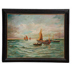 Seascape Oil Painting, Circa 1900 Seascape Oil Painting, Circa 1900