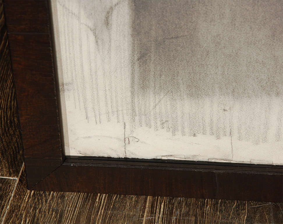 Dibujo francés a carboncillo de desnudo sentado, circa 1910 siglo XX en venta