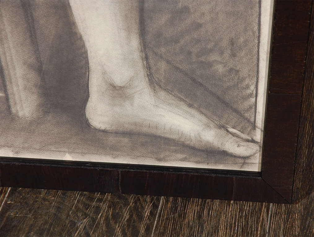 20th Century French Charcoal of a Nude, Circa 1910 For Sale