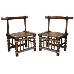 Vintage Pair of Early 20th C. Baule Chairs