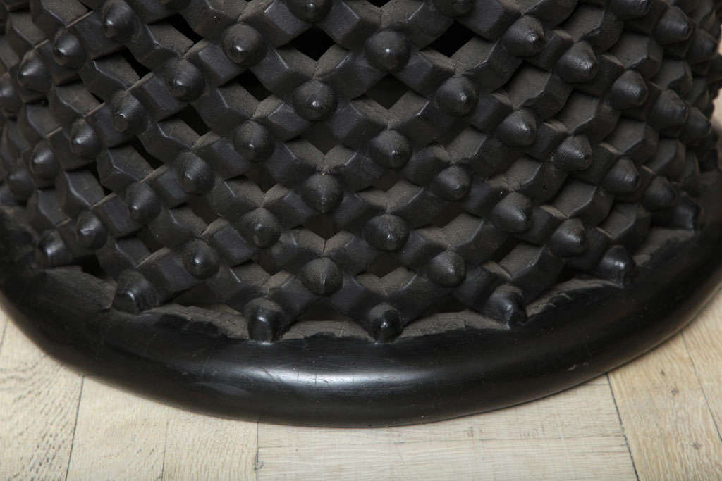 20th Century Ebonized Bamileke Stool