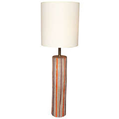 Striped Pottery Table Lamp by Raymor