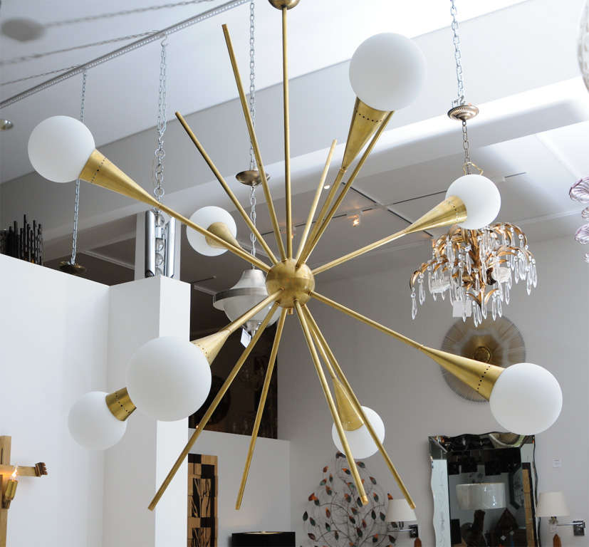Gigantic Vintage Sputnik Light Fixture Attributed to Stilnovo 2