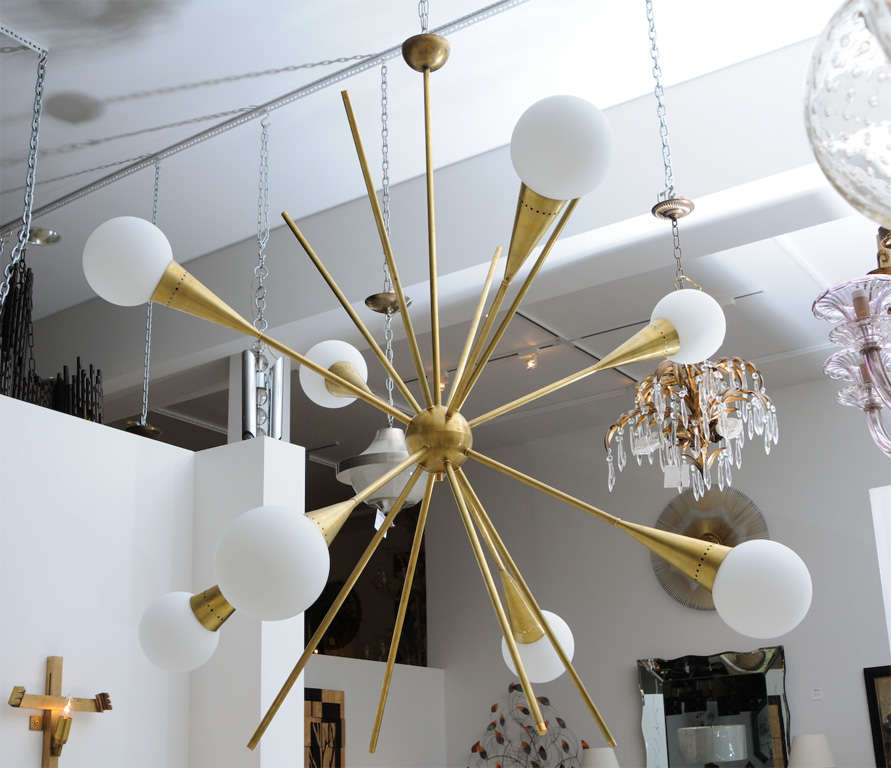 Gigantic Vintage Sputnik Light Fixture Attributed to Stilnovo 3