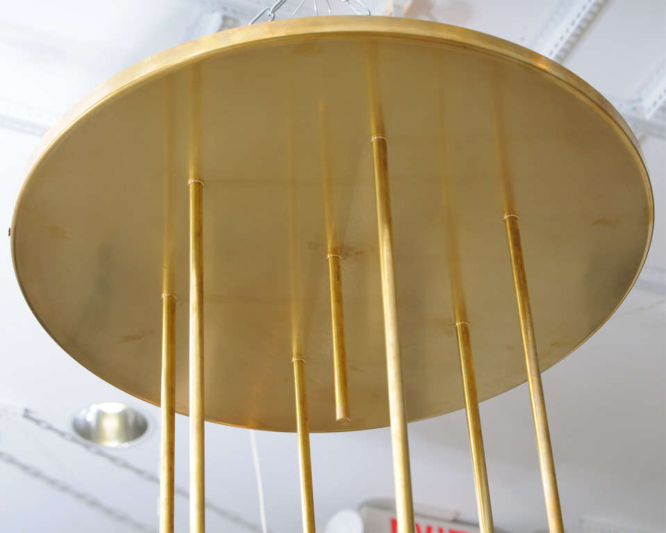Large Italian Brass and Glass Bubble Light Fixture 3